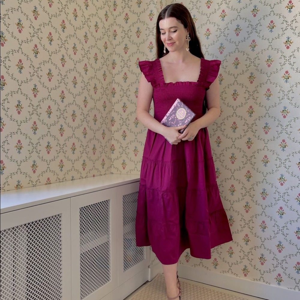 NWT Ellie Nap Dress in Burgundy Poplin Size S ❤️ Hill House Home